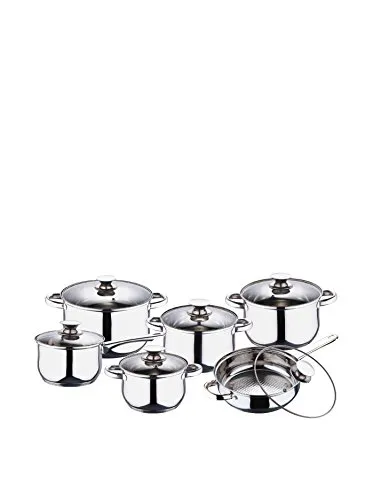 Blaumann Töpfe und Pfannen 12 tlg. Set Jumbo, Silber - Topf- & Pfannensets, geeignet für alle Herdarten, einschließlich Induktion – ideal für vielseitige Kochmöglichkeiten.