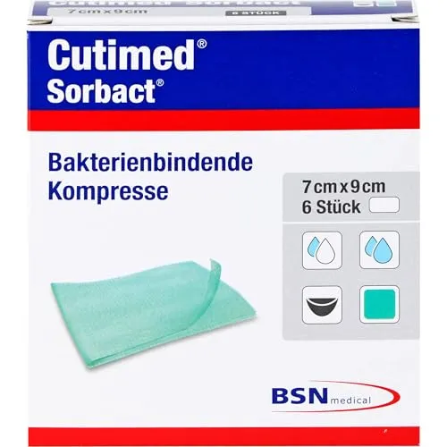 Cutimed Sorbact Kompressen 7 x 9 cm, 5 St. Kompressen