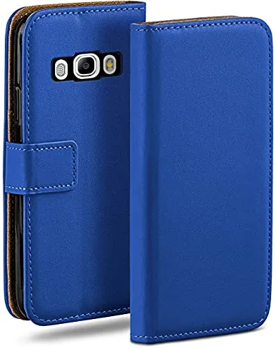 moex Book Case für Samsung Galaxy J5 (2016) Handyhülle mit Kartenfach, Hülle klappbar 360 Grad Schutzhülle, Klapphülle Flip Case Cover, PU Leder Handytasche Lederhülle, Blau