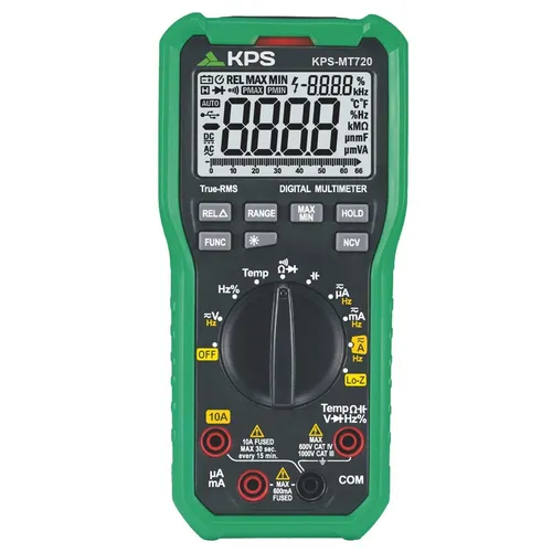 KPS MT720 Multimeter Trms 6600 Punkte 1000V, 10A, Lo-Z , Ncv