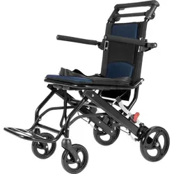 SucceBuy-Rollstuhl, 15,75 Zoll Sitz, Aluminiumlegierung, leichter Transportstuhl für Erwachsene, zusammenklappbar mit nach hinten klappbaren Armle...