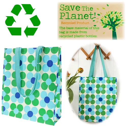 Retro Einkaufstasche ♻️ Recycled ♻️ 40cm Tragetasche Schultertasche Strandtasche