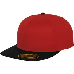 Flexfit Premium 210 Fitted 2-Tone Cap, red / black, S/M