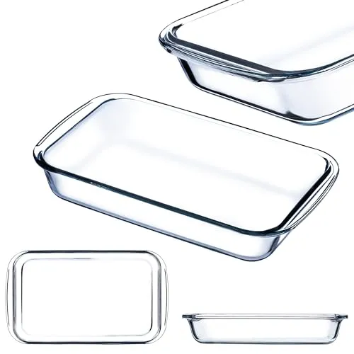 KADAX rechteckige Auflaufform 2,2L aus hitzebeständigem Glas, Spülmaschinenfeste Gasbackformen, Geschirr zum Braten, Glasauflaufform für Lasagne, Kuchen