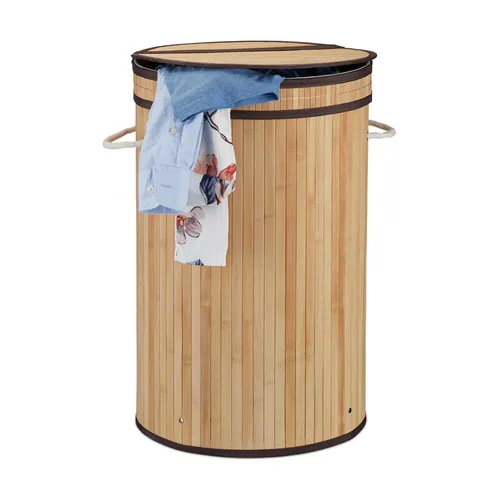 Wäschekorb 3er Set aus Bambus - Faltbare Wäschebox für 65 Liter - Wäschekörbe aus nachhaltigem Bambus, faltbar und ideal für drinnen. Mit 65 Litern Kapazität bieten sie genug Platz für Ihre Wäsche.