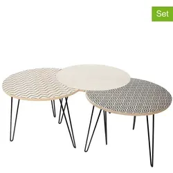 THE HOME DECO FACTORY Dreisatztisch in Hellbraun