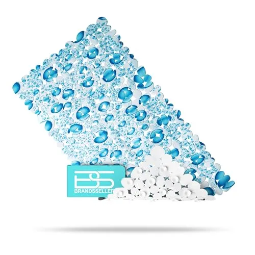 Brandsseller Badewannenmatte rutschfest 70x36 cm – PVC Wanneneinlage mit Saugnäpfen, waschbar, antibakteriell & schimmelresistent – Antirutschmatte für Wanne – Design: Tropfen