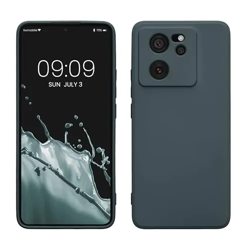 kwmobile Slim Case kompatibel mit Xiaomi 13T / 13T Pro Hülle - Handyhülle aus Silikon in Dunkler Schiefer