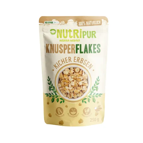 Kichererbsen Knusperflakes- knusprig und gekeimt | Bowl Topping von NutriPur