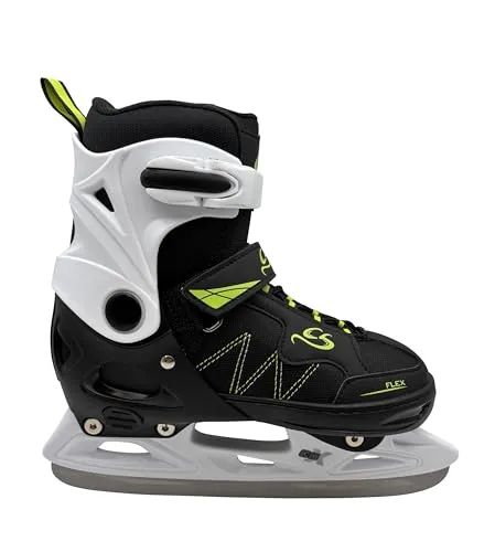 Cox Swain verstellbare Schlittschuhe Frosty, Eislaufschuhe für Kinder, Jugendliche und Erwachsene bis 100KG, vorgeschliffene Edelstahlkufe, Softboot