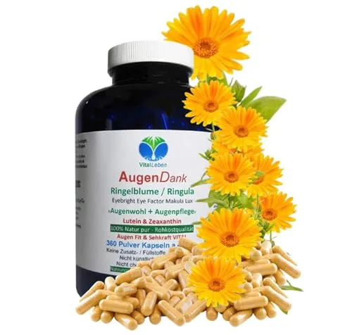 RINGELBLUME Lutein & Zeaxanthin AUGEN Vitamine 360 Kapseln [Augendank & Augenpflege] Sehkraft VITAL COMPLEX + Netzhaut + Makulapigmente