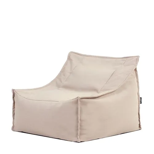 Icon Alto Sitzsack für Erwachsene, Beige, Olefin Stoff für Innen und Außen - Bequemer Sitzsack mit Kopfstütze für entspannte Stunden im Garten oder auf der Terrasse. Hergestellt aus langlebigem, wasserabweisendem Material mit OEKO-TEX-Zertifizierung, ideal für den Innen- und Außenbereich.
