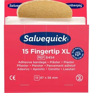 Salvequick Pflaster Fingertip XL, 15 Strips, elastisch, 8,7 x 5,8cm