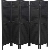 MCW Paravent G30 170x200cm Anthrazit - Dekoartikel & Wohnaccessoires, eleganter Raumteiler im Shabby-Look, ideal für Sichtschutz und Raumvergrößerung, komplett montiert und platzsparend klappbar.