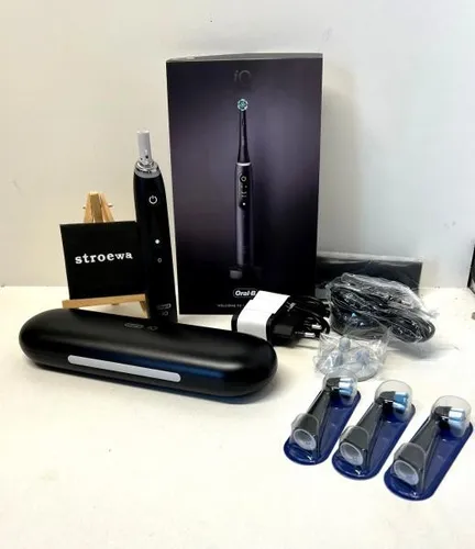 Oral-B iO Series 9 Plus Edition all black - Elektrische Zahnbürsten mit 3D-Reinigungstechnologie, 7 Reinigungsprogrammen und Bluetooth für personalisierte Zahnpflege. Inklusive Reise-Etui und Ladestation.