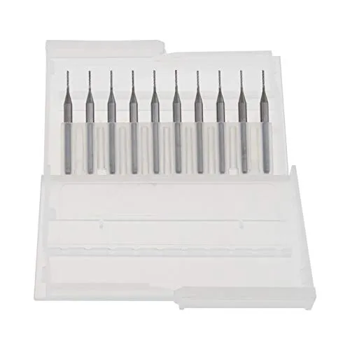 Be In Your Mind 10 Teilige Hartmetall Schaftfräser Kit CNC Fräser Bit Schaftfräser Gravur Bohrer 0,8 mm Schnittdurchmesser 3,175 mm Schaft