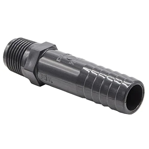 PVC 1/3 Schlauchtülle I 22-20mm Tülle I 1/2 Zoll Außengewinde I 10 Bar I Schlauchanschluss mit Rippenstruktur für idealen Halt I PVC Fitting mit Tülle für Pool und Garten I bm024