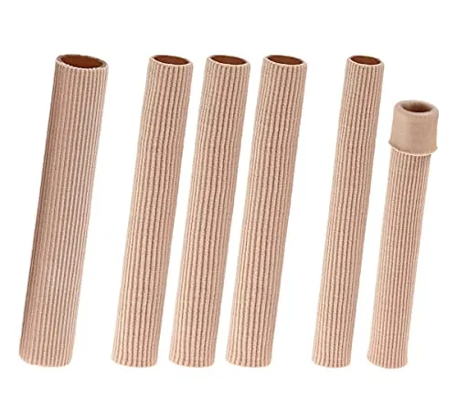 Zehenschutz, 6 Pcs Silikon Zeh Fingerschutz Schlauchverband Zehenspreizer Flip Flop Verbandsmaterial für Hammerzehen Blasen Schwielen,Zehenkappen für Zeh Großer 2,5x15cm Mittel 2x15cm Kleiner 1,5X15cm