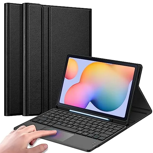 Fintie Tastatur Hülle für Samsung Galaxy Tab S6 Lite 10,4 Zoll - Magnetisch Abnehmbare Deutsche Tastatur mit Touchpad, optimaler Schutz und vielseitige Nutzung für Arbeit und Freizeit