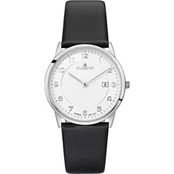Dugena Quarzuhr Modena 4460739 - Elegante Armbanduhr mit 37,5 mm Edelstahlgehäuse und schwarzem Zifferblatt. Das hochwertige Lederarmband sorgt für hohen Tragekomfort. Ideal für jeden Anlass.