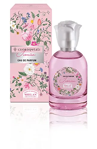 Helan, Cuor di Petali, Iconica, Damen-Parfüm, Eau de Parfum, blumiger Duft, Puderpuder, Moschus, Harmonie zwischen Rosenholz und weißem Moschus, 50 ml, hergestellt in Italien