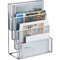 Moderner Zeitschriftenhalter mit 4 Fächern von Relaxdays