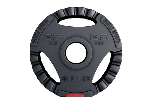 GORILLA SPORTS Hantelscheiben 1,25kg, 2,5kg, 5kg, 10kg, 15kg, 30kg, 50mm - Olympia Gewichtsscheiben, 2.5 kg