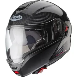 Caberg Levo X Carbon Klapphelm - Schwarz XXL - Motorradhelm aus Carbon mit P/J-Homologation für maximale Sicherheit. Ultrabreites Panoramavisier und integrierte Sonnenblende bieten besten Komfort und Sicht bei jeder Tour.