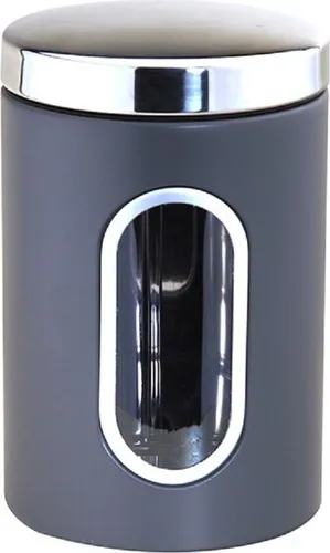 MICHELINO Edelstahl Aufbewahrungsdose Lebensmitteldose Vorratsdose Serie Nora Grau 1 L