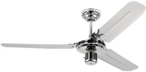 Westinghouse Deckenventilator Industrial, Ø 122cm, Stahlflügel, Chrom - Ventilator für große Räume, verchromtes Gehäuse und Stahlflügel, spart bis zu 30% Heizkosten im Winter durch umschaltbaren Luftstrom.