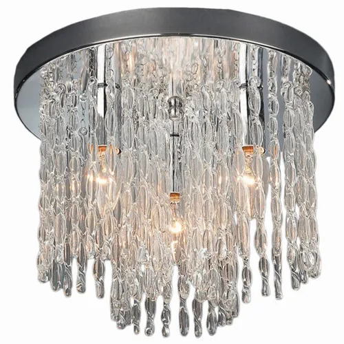 Massive 3-flammige Deckenleuchte mit Glasbehang in Chrom in silber von Massive