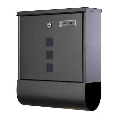 Grafner Design Briefkasten mit Zeitungsfach, schwarz pulverbeschichtet - Wandbriefkästen mit modernem Design, abschließbar und inklusive 2 Schlüssel. Robuster Stahl-Korpus schützt Ihre Post optimal vor Witterungseinflüssen.