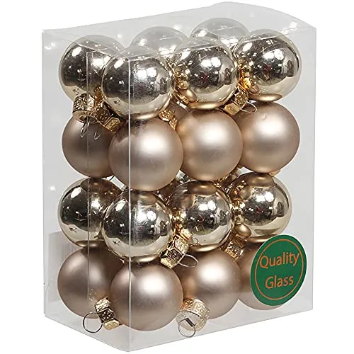 Kleine Baumkugeln aus Glas Ø 2 cm/2,5 cm/3 cm - Christbaumkugeln Baumschmuck Christbaumschmuck Weihnachtsbaumschmuck Weihnachtsbaumkugeln (Herbstblond, 2,5 cm)