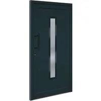 vidaXL Haustür Anthrazit 108x200 cm PVC - Elegante Haustür aus PVC mit 5-Punkt-Pilzkopfverriegelung für höchste Sicherheit. Ideal für einen stilvollen Eingangsbereich und ausgestattet mit verstellbaren Scharnieren für perfekte Anpassung.