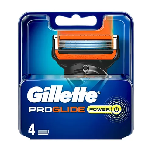 Gillette Fusion Proglide Power Rasierklingen 4er Pack - Nassrasierer mit 5 Anti-Reibungs-Klingen für eine nahezu spürbare Rasur. Der Mikrokamm und der Präzisionstrimmer sorgen für perfekte Konturen und ein angenehmes Rasurerlebnis.