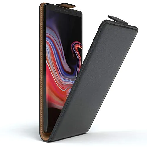 EAZY CASE Hülle kompatibel mit Samsung Galaxy Note 9 Hülle Flip Cover zum Aufklappen, Handyhülle aufklappbar, Schutzhülle, Flipcover, Flipcase, Flipstyle Case vertikal klappbar, Kunstleder, Schwarz