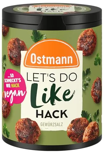 Ostmann Gewürze - Let's Do Like Hack | Hackfleisch-Geschmack für ungewürzte Fleischersatzprodukte | Gewürzsalz für vegetarische und vegane Gerichte | 90 g in recyclebarer Metalldose