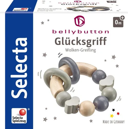 Selecta Greifling Bellybutton Exklusic Holz Greifling Glücksgriff Wolken grau 64002