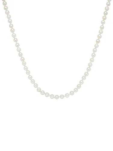 Rafaela Donata Perlenkette Silber - Hochwertige Muschelkernperle - Elegante Perlenkette aus hochglanzpolierten Muschelkernperlen, Länge 50 cm + 5 cm, perfekt für besondere Anlässe oder als stilvolles Accessoire im Alltag.