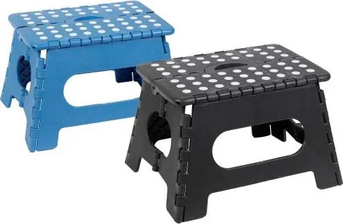 Klapptritt, Farbig Sort. Grau, Blau