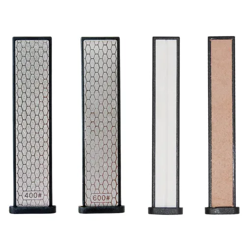Diamant Messerschärfer KOMPAKT + Keramikabziehstein + Abziehriemen