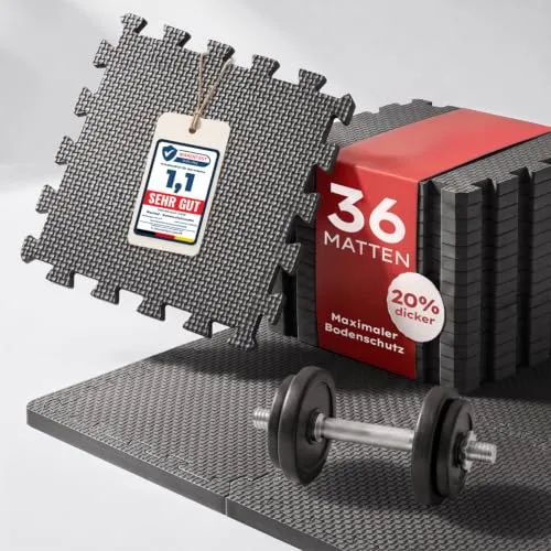 Blumtal Bodenschutzmatte Fitness 36er Set in Anthrazit von Blumtal