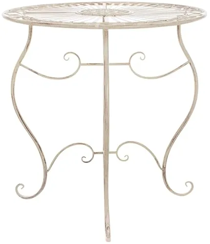 CLP Eisentisch Indra | Nostalgischer runder Bistrotisch für Garten & Balkon - Esstisch mit nostalgischem Design, wetterfest und pflegeleicht. Ideal für Balkon und Terrasse, bringt Charme in Ihren Außenbereich.