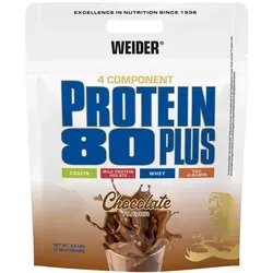 Weider Protein 80 Plus - 4-Komponenten Protein Pulver - 80% Eiweiß - 2kg Vanille - Mehrkomponenten Proteine: Kraftvolle Mischung aus Casein, Whey & mehr für maximale Muskelpower und nur 110 kcal pro Shake - ideal für ernährungsbewusste Sportler.