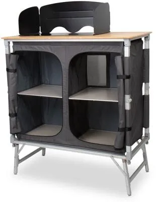 Camp4 Bamboo Quick Campingküche, High, anthrazit, 100x49x82cm