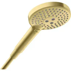 Axor Showersolutions Handbrause 120 3jet - Brushed Brass - Brausen mit 3 Strahlarten für individuelles Duscherlebnis, elegantes brushed brass Finish für luxuriösen Look