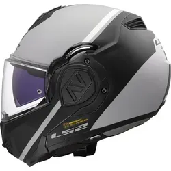 LS2 FF906 Advant Swipe Klapphelm, schwarz-grau, Größe S - Motorradhelm mit herausnehmbarem, waschbarem Innenfutter und 3D Schaumstoffpolster für optimale Passform. Ideal für komfortable und sichere Fahrten.