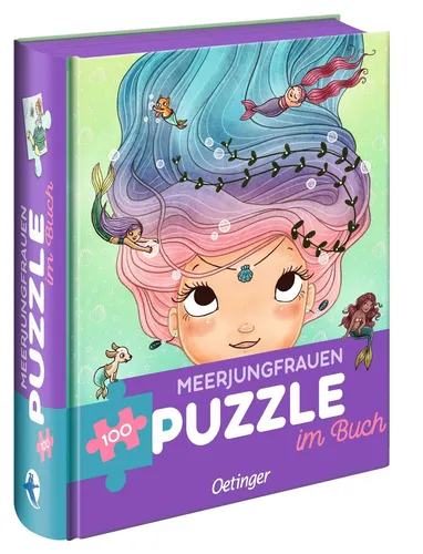 Oetinger Puzzle Meerjungfrauen - 100 Teile, kreatives Puzzle im Buch für Kinder ab 6 Jahren, fördert die Fantasie und Motorik