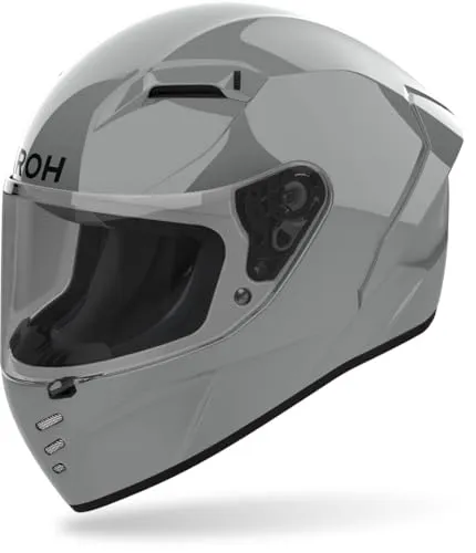 Airoh Connor Color Helm, grau, Größe L für Männer - Motorradhelm mit ATVR-Visier für extra großes Sichtfeld, kratzfest und UV-beständig, ideal für sicheres Fahren.