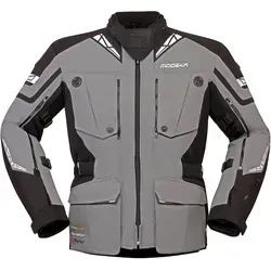 Modeka Panamericana 2 Motorrad Textiljacke, grau/schwarz, L - Motorradjacke für lange Strecken mit herausnehmbarer Sympatex® Membrane für optimalen Wetterschutz und Belüftung.